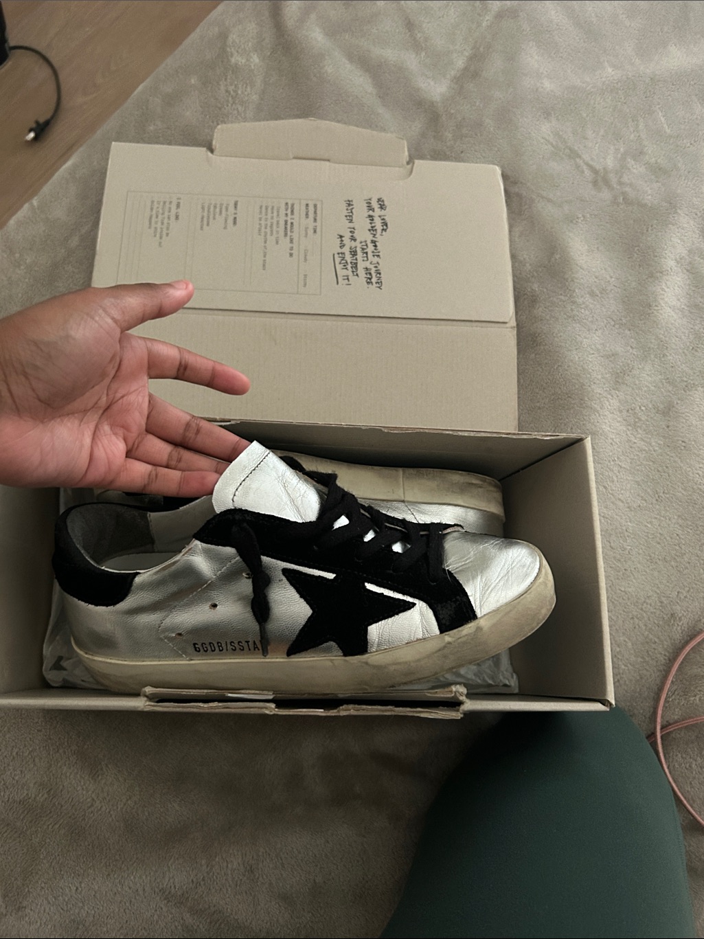 Golden Goose Superstar Sneakers (Silver/W Black Star)